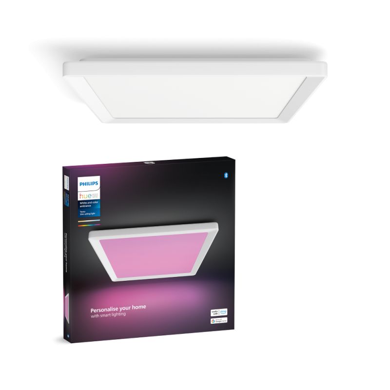 Philips Hue Tento Hue Wca Slim Loftlampe Sq   Hvid Loftlampe White Color Ambience