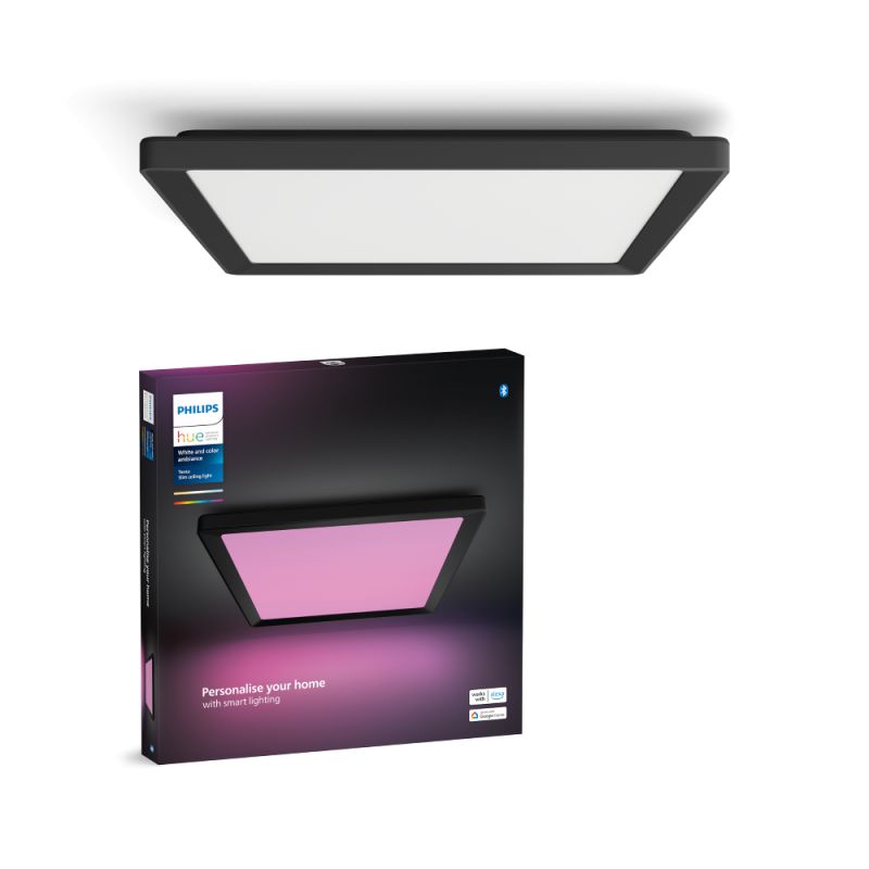 Philips Hue Tento Hue Wca Slim Loftlampe Sq   Sort Loftlampe White Color Ambience