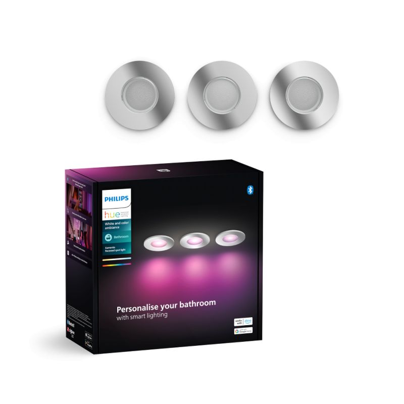 Philips Hue Xamento Hue Recessed Krom 3x4 2w Spot White Color Ambience