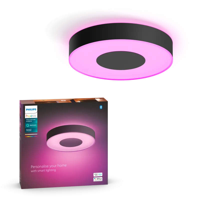 Philips Hue Xamento   Hue Ceiling Lamp Black White Color Ambience