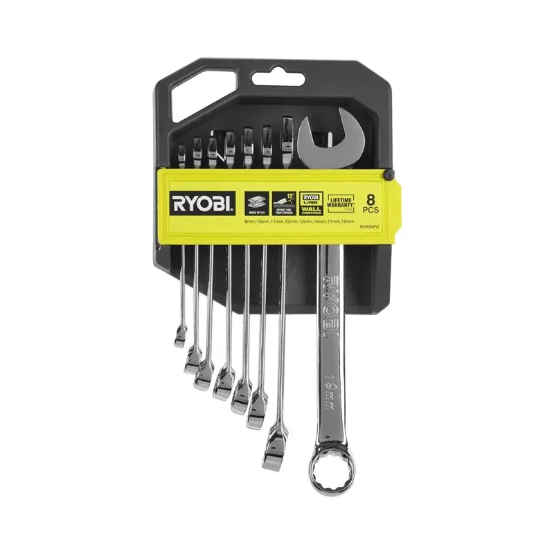 Ryobi Ringgaffelnøglesæt  Rhwr8pc