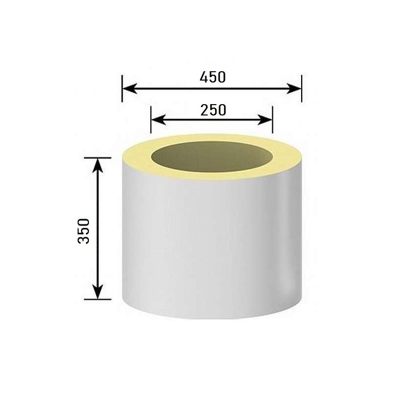 Schiedel Pms Isoleringsring Til Væggennemføring Idv  ø250  Udv  ø450   H350mm