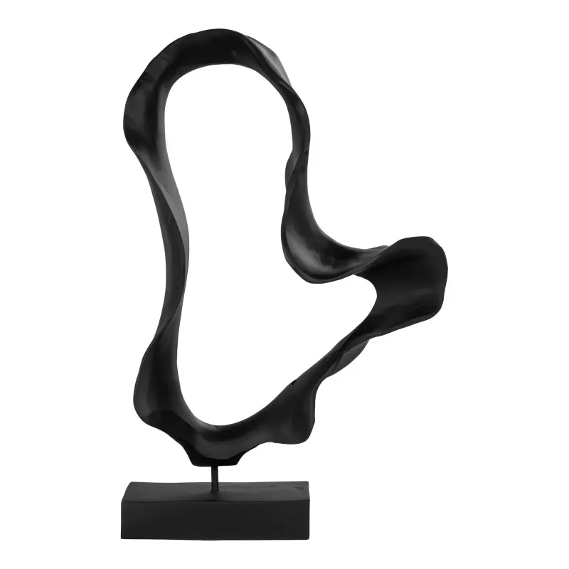 Skulptur   Sort Teak 20x30x60 Cm 4501175