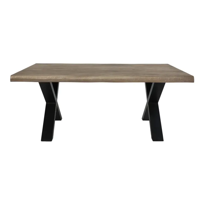 Sofabord   Smoked Olieret Eg Med Bølget Kant 120x70xh50 Cm 2101560
