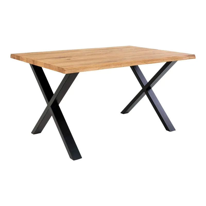 Spisebord   Olieret Eg Med Bølget Kant Forberedt Tillægsplader 140x95xh75cm 2201500