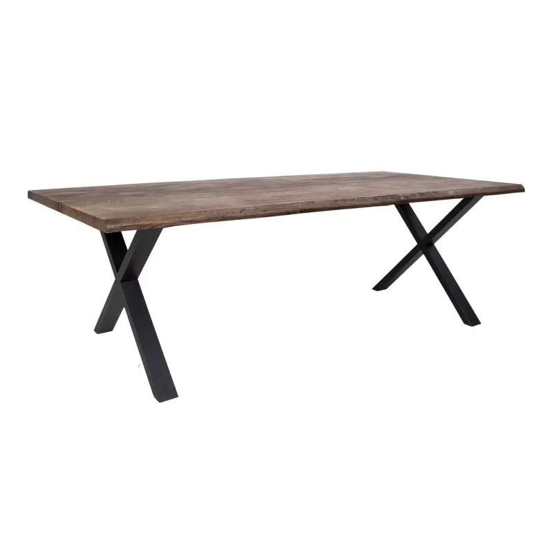 Spisebord   Smoked Olieret Eg Med Bølget Kant Forberedt Tillægsplader 240x95xh75cm 2201550
