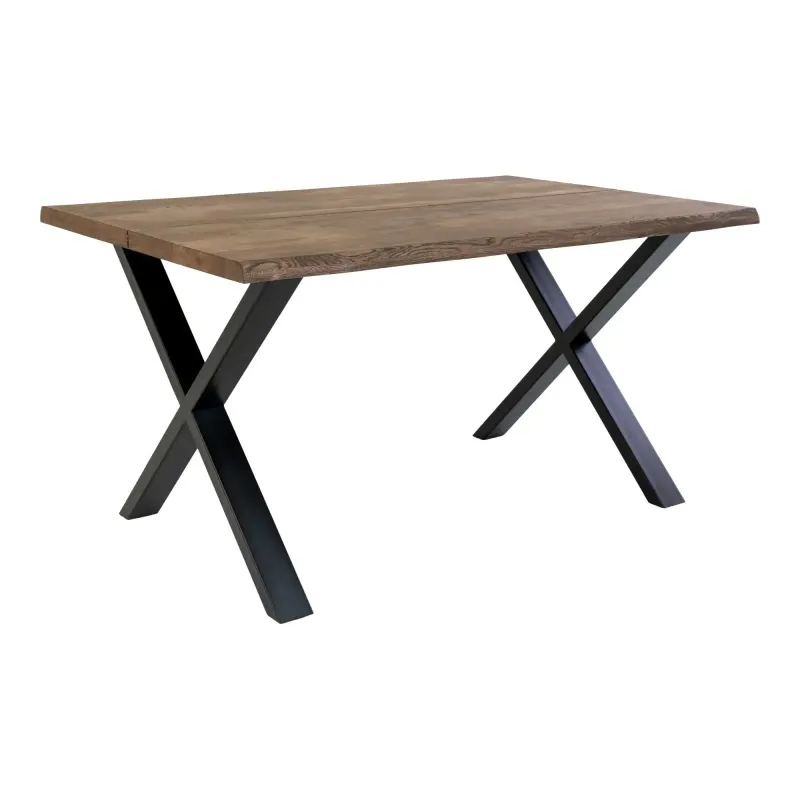 Spisebord   Smoked Olieret Eg Med Bølget Kant Forberedt Tillægsplader 140x95xh75cm 2201490