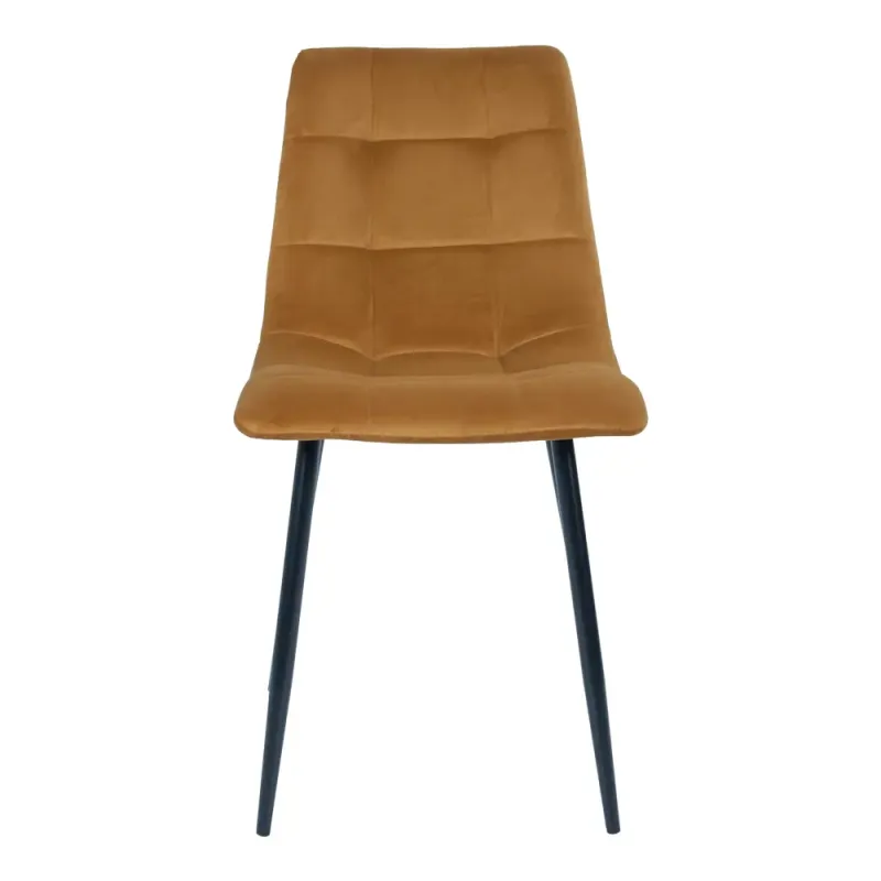 Spisebordsstol   Sennepsgul Velour Med Sorte Ben Hn1004 1001193