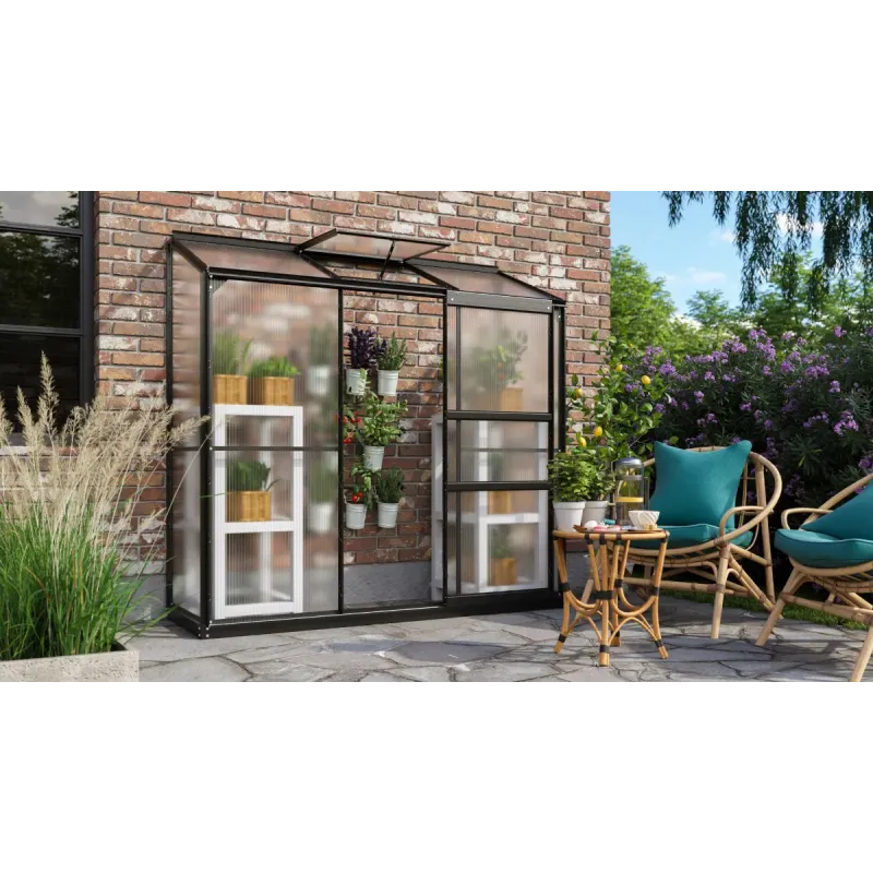 Vitavia Ida 1300 Sort Drivhus 4mm Poly   Sokkel