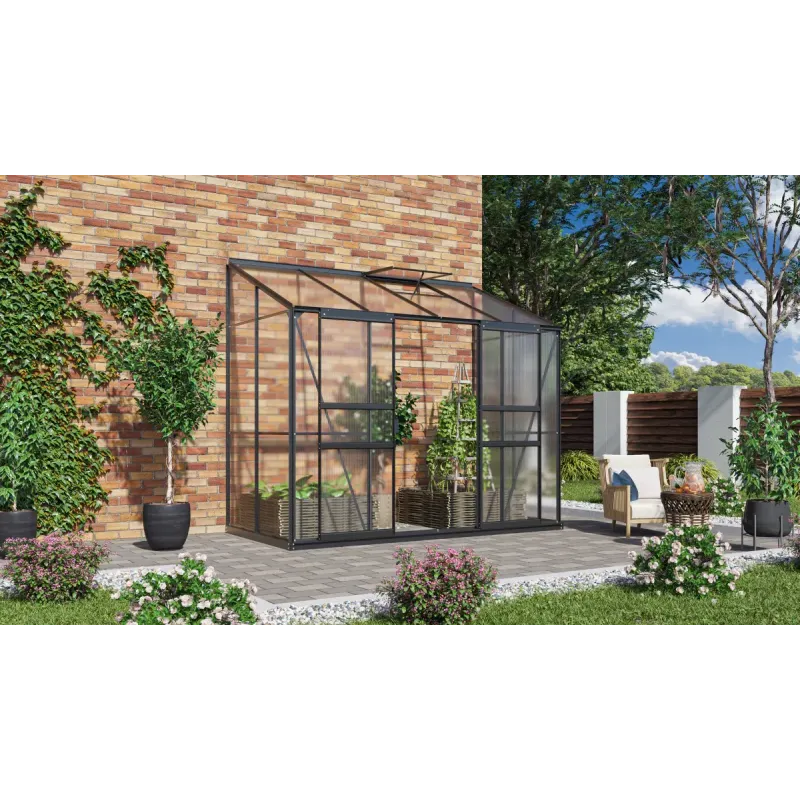 Vitavia Ida 3300 Sort Drivhus 4mm Poly   Sokkel