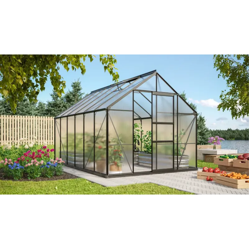 Vitavia Merkur 9900 Sort Drivhus 6mm Poly   Sokkel