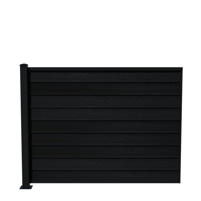 Wimex Fag Glyngøre Royal T140  -profil Wpc Sort Pulverlak Stolpe    Fod 1400   1893 Mm
