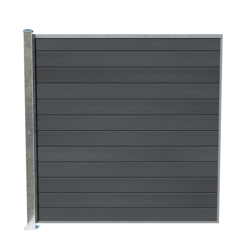 Wimex Fag Glyngøre Superb T180  -profil Wpc Grå Galv  Stolpe   Fod 1800   1893 Mm