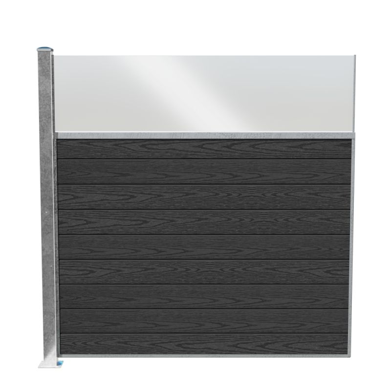 Wimex Fag Med Glas Fur Classic T180  -profil Wpc Koksgrå Galv  Stolpe   Fod 1800   189
