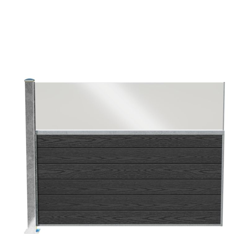 Wimex Fag Med Glas Fur Classic T140  -profil Wpc Koksgrå Galv  Stolpe   Fod 1400   189