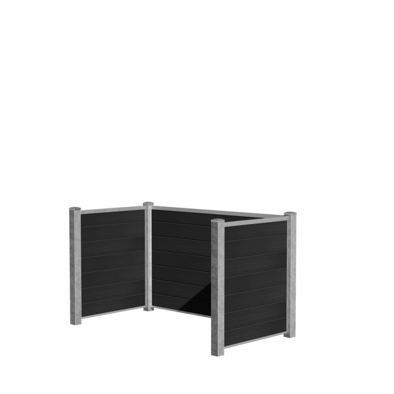 Wimex Skraldeskjul Dobbelt Livø Prime  -profil Wpc Wood Matsort Galv  Stolpe