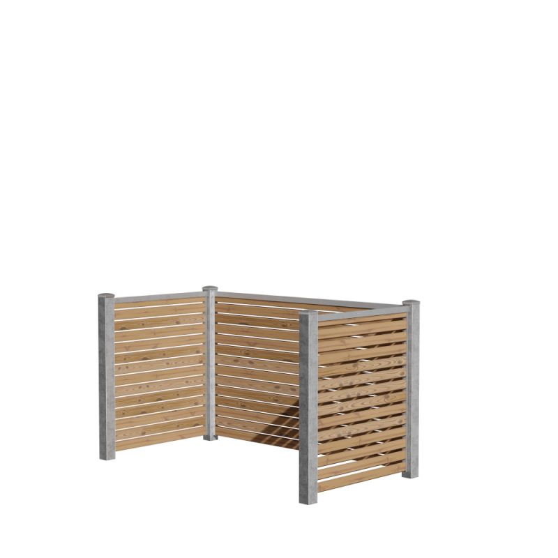 Wimex Skraldeskjul Dobbelt Trend Classic Rombe S17 Termotræ Galv  Stolpe