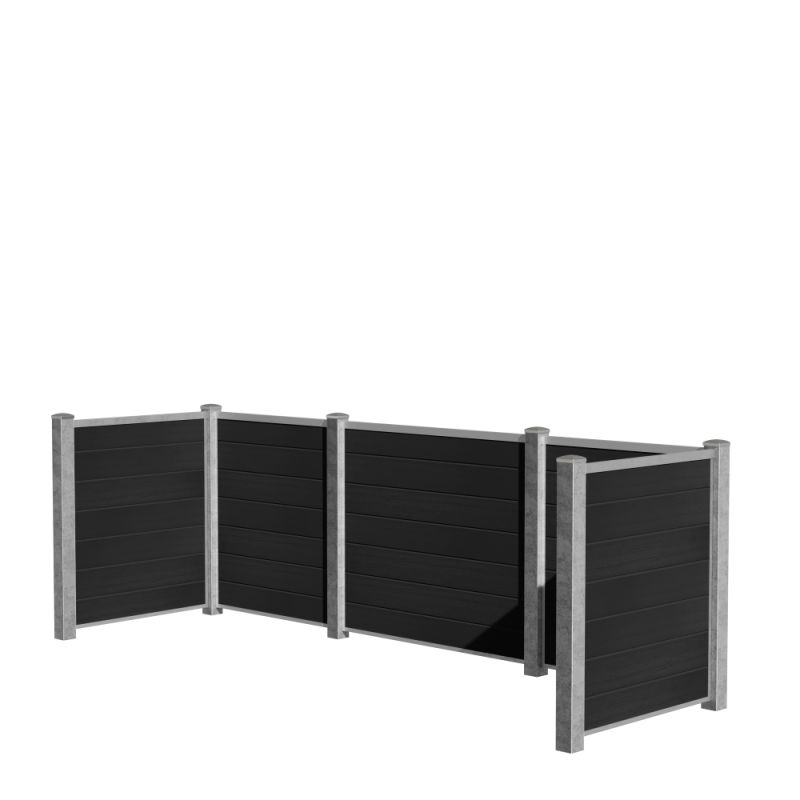 Wimex Skraldeskjul Firdobbelt Livø Prime  -profil Wpc Wood Matsort Galv  Stolpe