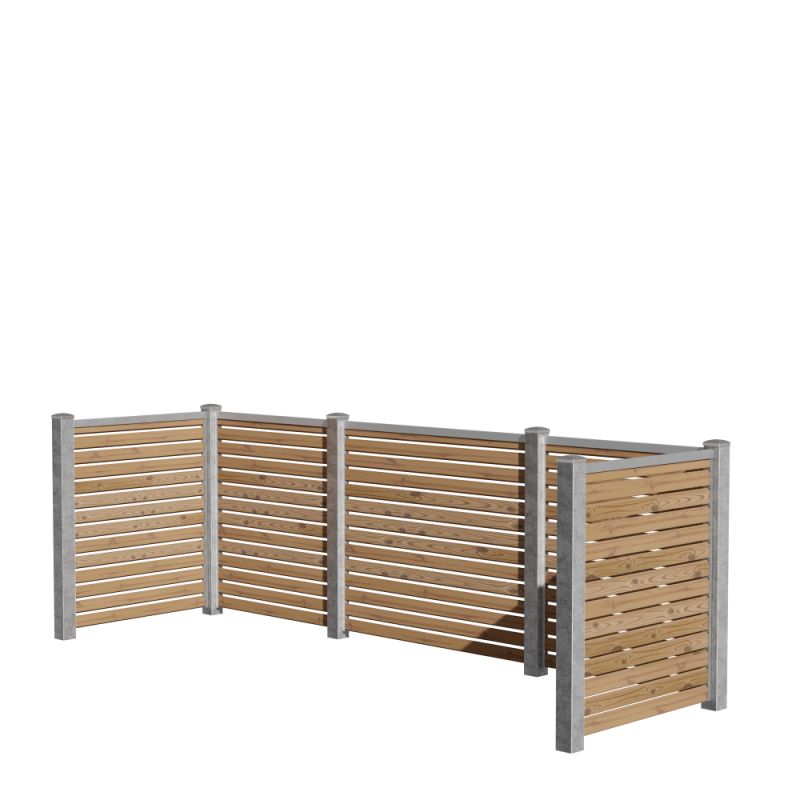 Wimex Skraldeskjul Firdobbelt Trend Classic Rombe S17 Termotræ Galv  Stolpe