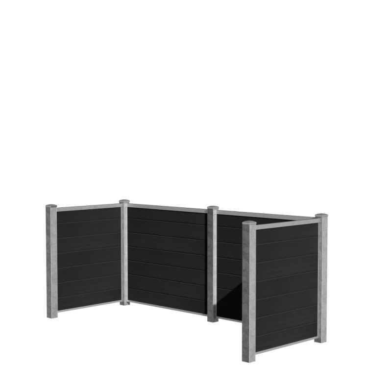Wimex Skraldeskjul Triple Livø Prime  -profil Wpc Wood Matsort Galv  Stolpe