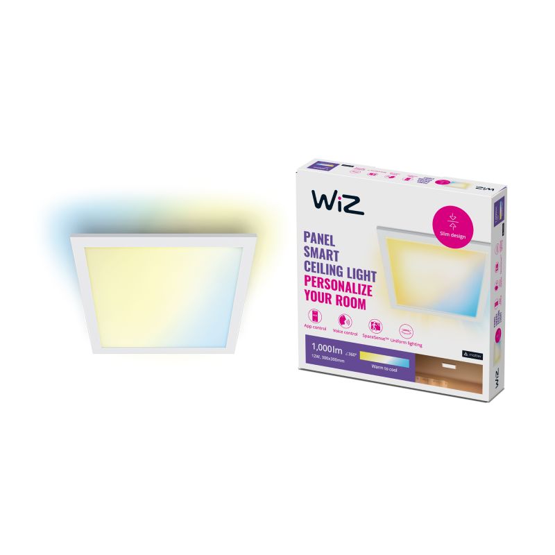Wiz Panel Ceiling Sq 12w White 27-65k Tw