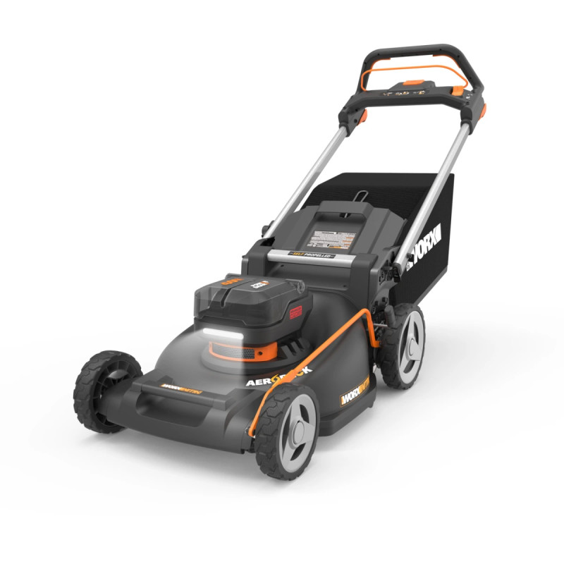 Worx 20v Powershare Nitro Plæneklipper Med   Stk    0ah Batterier Og Dobbeltlader   Wg760e