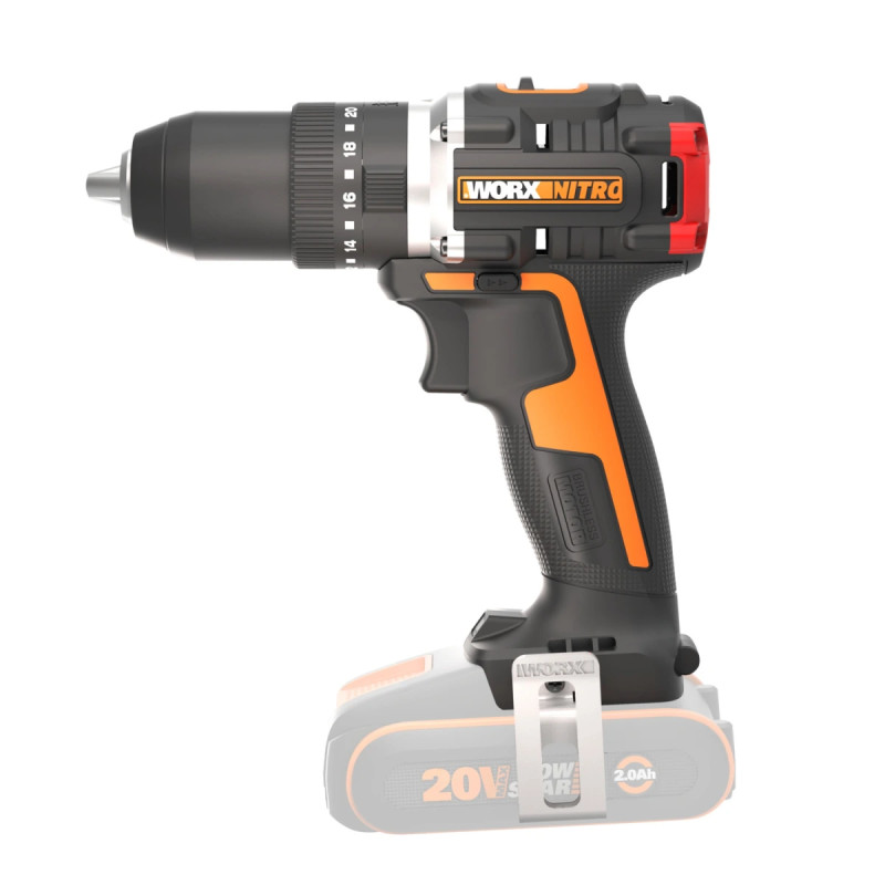 Worx 20v Powershare Nitro Slagbore- Skruemaskine   Solo   Wx355
