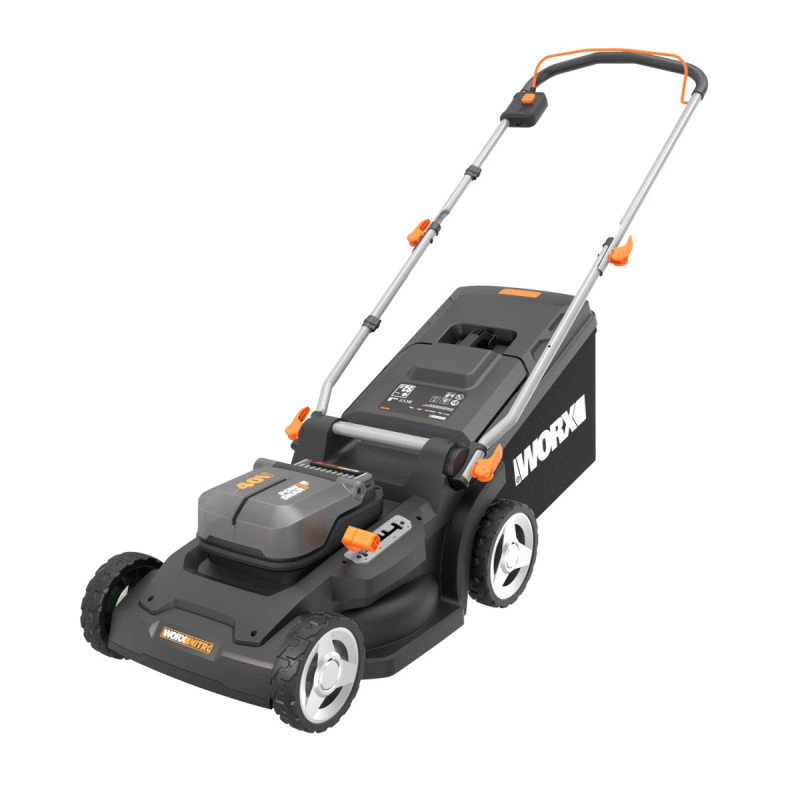 Worx 40v Powershare Plæneklipper 41 Cm Med   Stk    0ah Batteri Og Lader   Wg745e