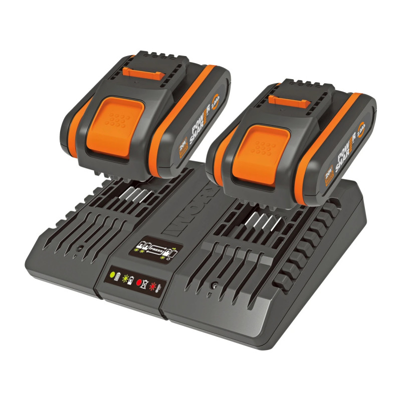Worx 20v Startsæt           Ah Batteri   Dobbeltlader   Wa3610