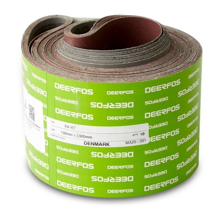150x3320mm Lærreds Slibebånd 10 Stk   Korn P40