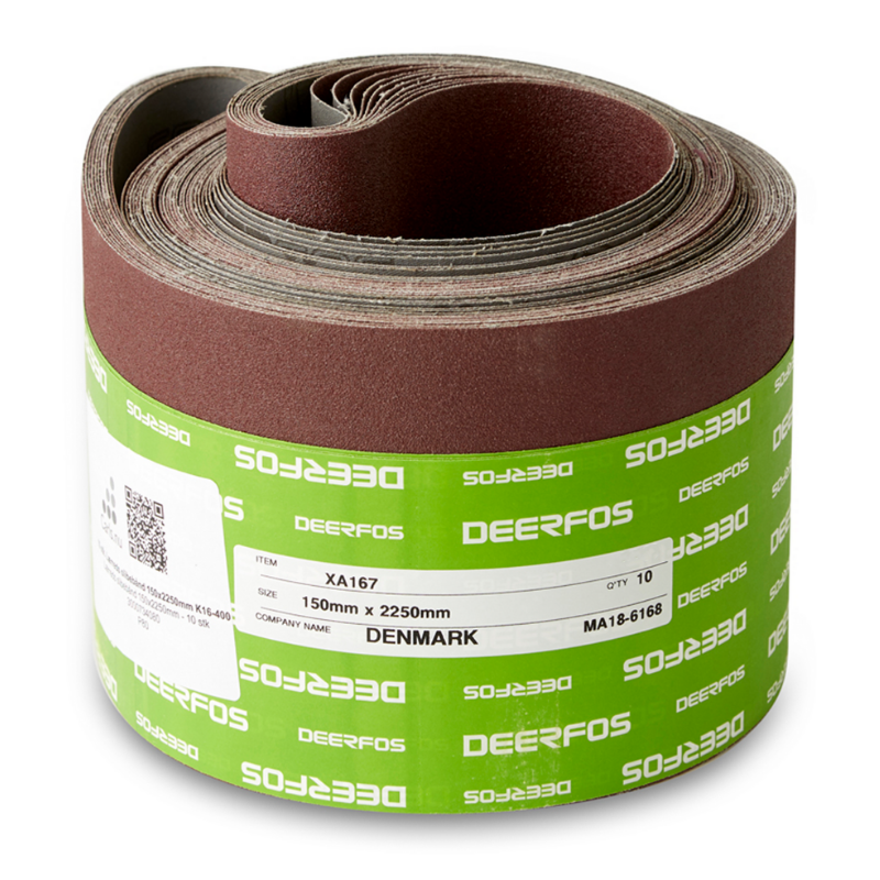 150x2250mm Lærreds Slibebånd 10 Stk   Korn P40