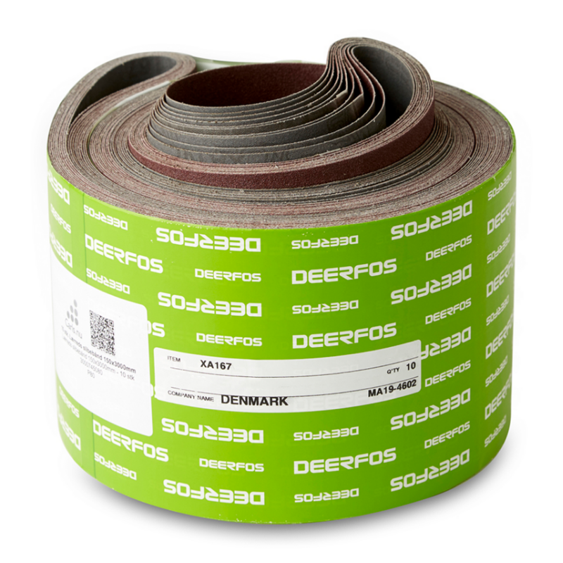 150x2600mm Lærreds Slibebånd 10 Stk   Korn P40